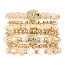 Load image into Gallery viewer, Believe Stacked Bracelet | Neutral