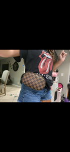 Checkered Fanny Pack | Brown