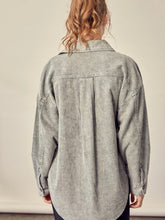 Load image into Gallery viewer, Corduroy Shacket | Mineral Wash Grey