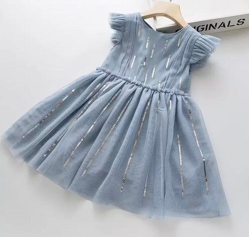 Payton Sequin Dress | Dusty Blue